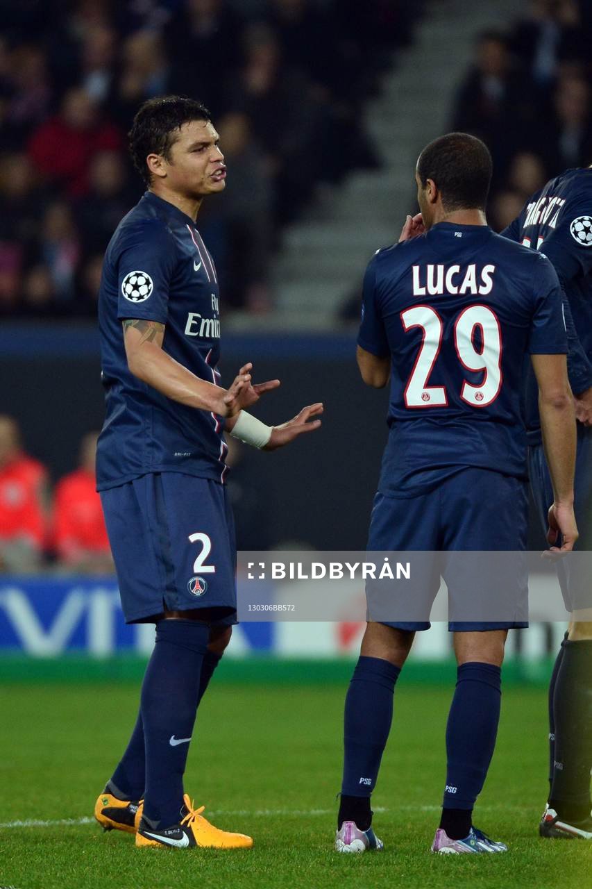 Thiago SILVA / LUCAS MOURA - 06.03.2013 - Paris Saint