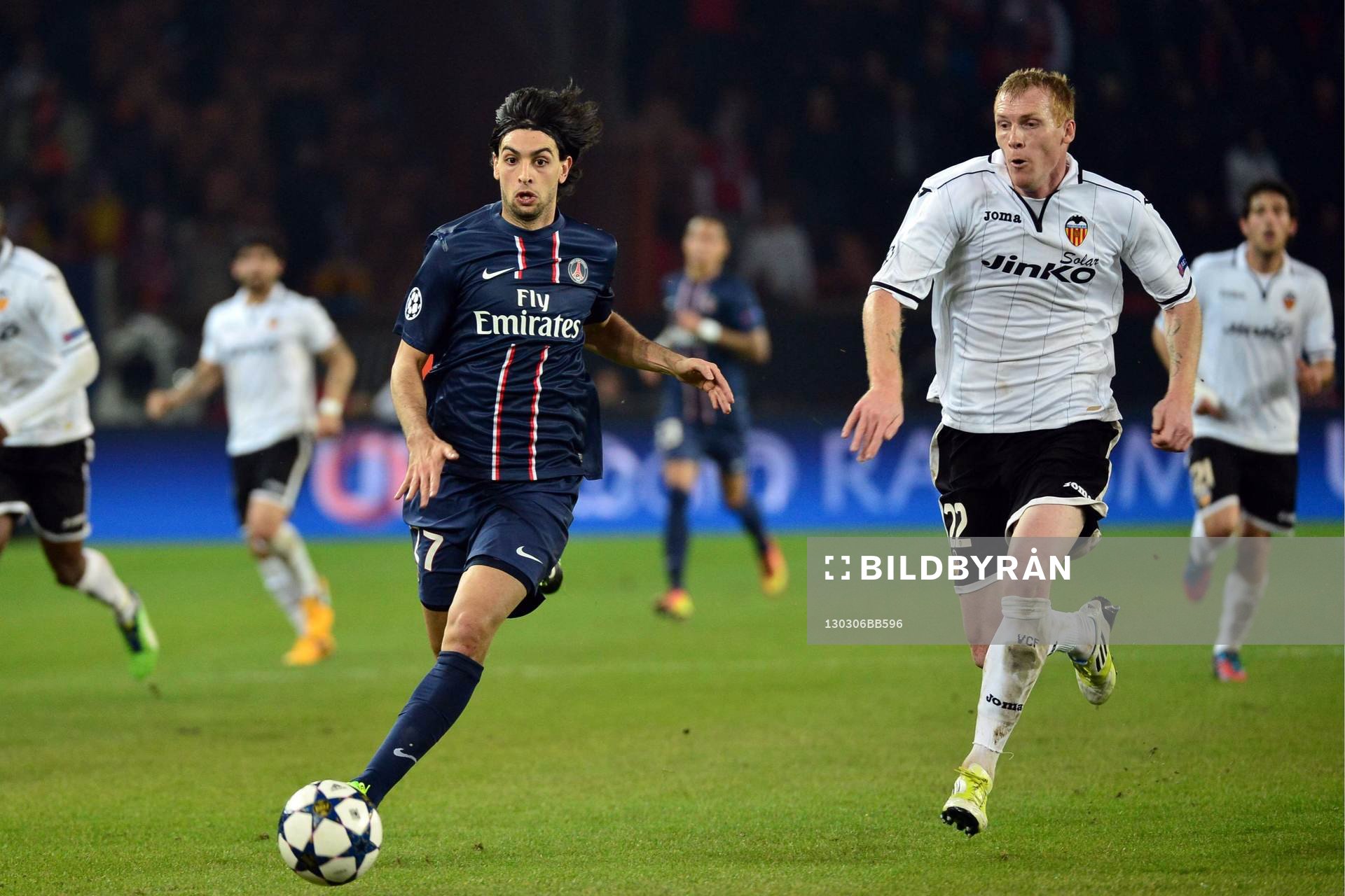 Javier PASTORE / Jeremy MATHIEU - 06.03.2013 - Paris Saint