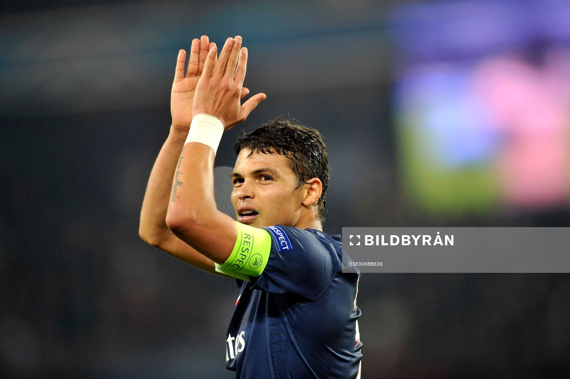 Fotboll, Champions League, PSG - Valencia: Thiago SILVA  - 06.03.2013 - Paris Saint Germain / Valence - 1/8Finale retour Champions League