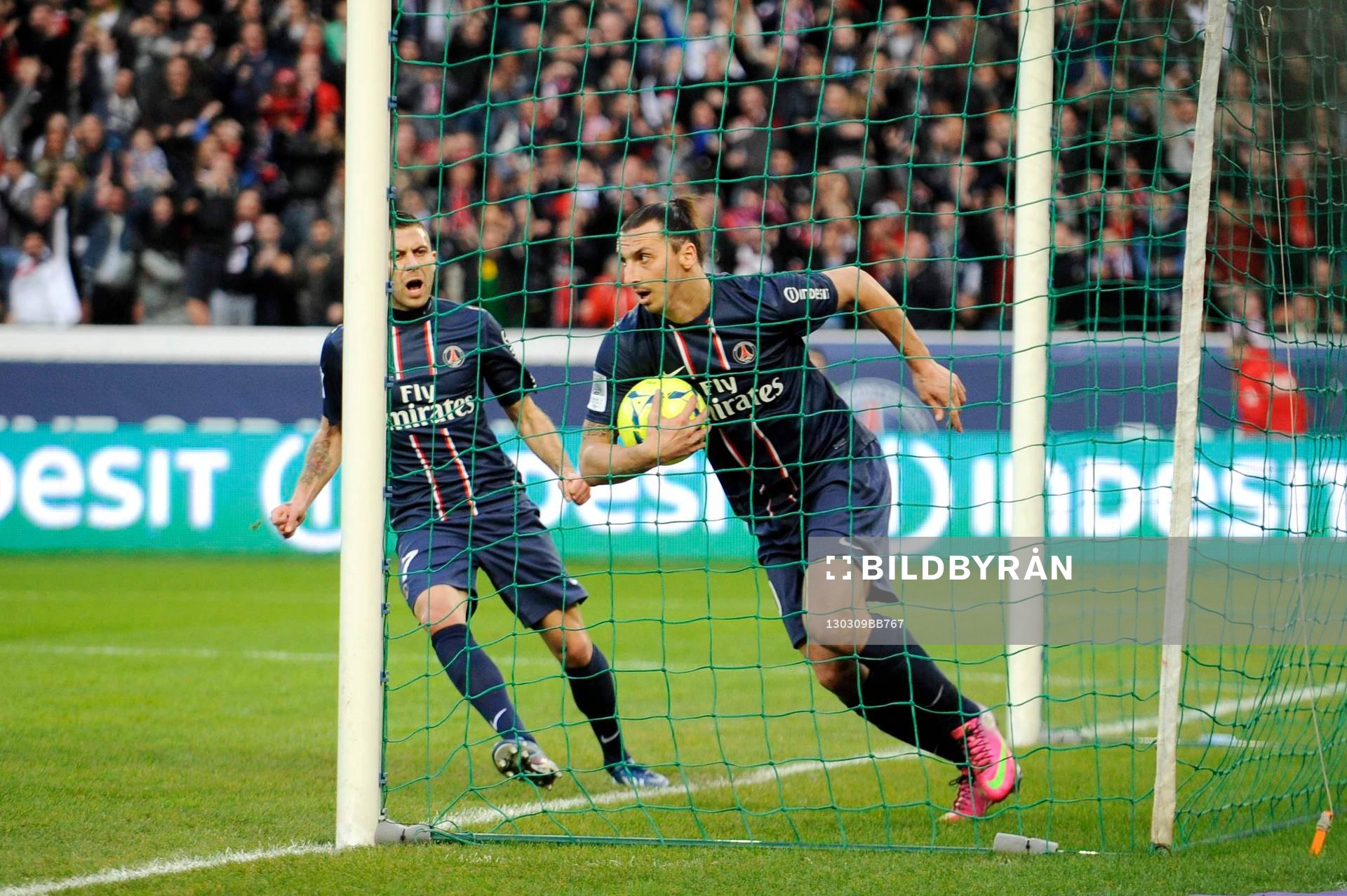 Joie de Zlatan IBRAHIMOVIC - 09.03.2013 - Paris Saint