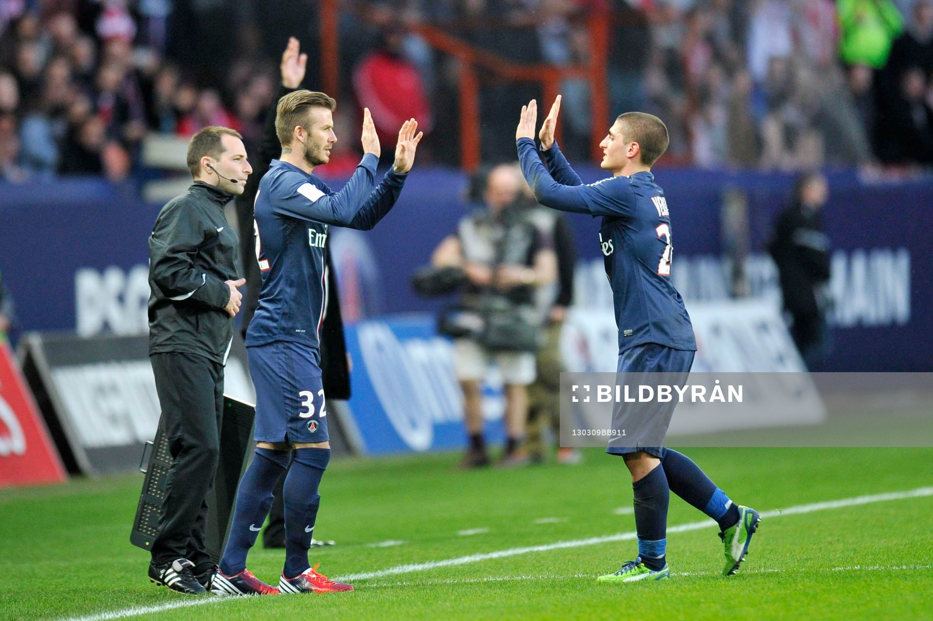 David BECKHAM / Marco VERRATTI - 09.03.2013 - Paris Saint