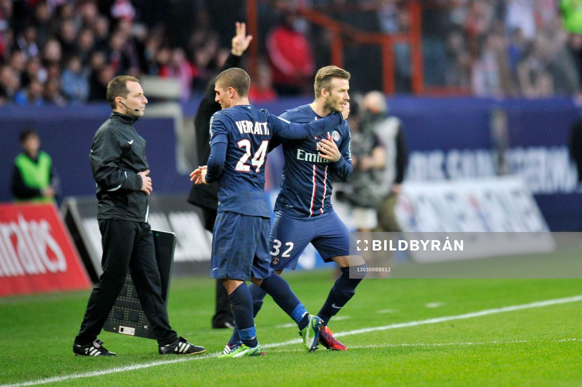 David BECKHAM / Marco VERRATTI - 09.03.2013 - Paris Saint