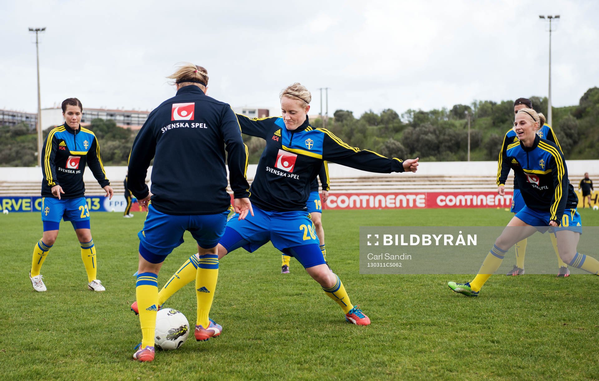 Marie Hammarström, Sverige, värmer upp innan match. I