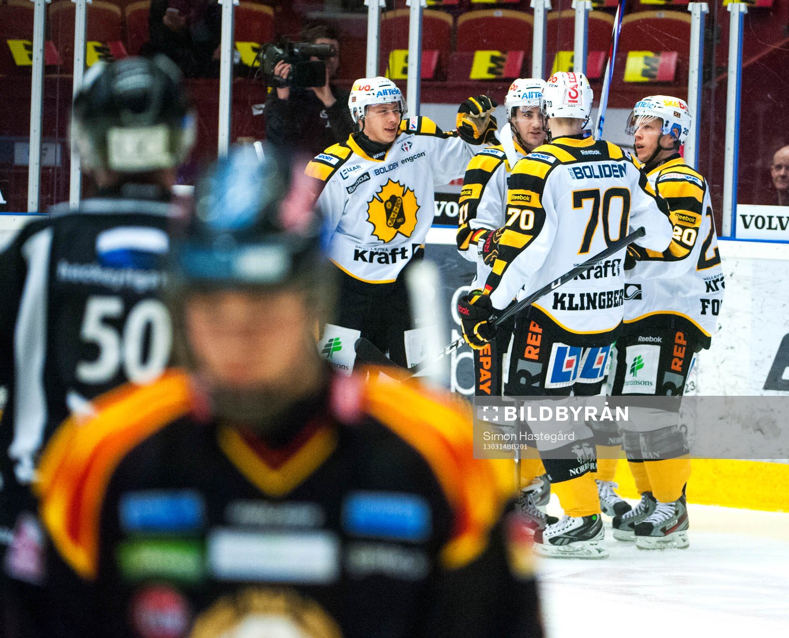 Skellefteå-spelarna jublar