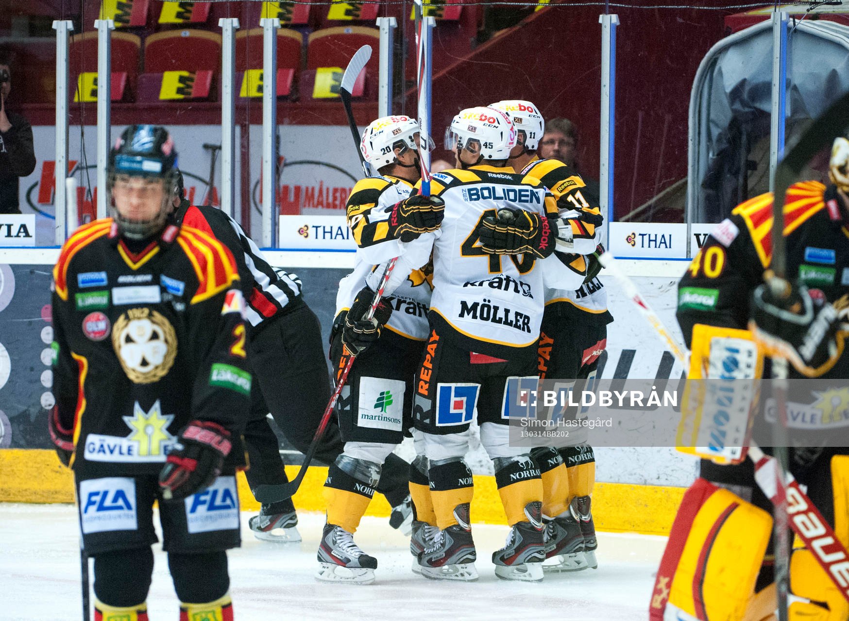 Skellefteå-spelarna jublar