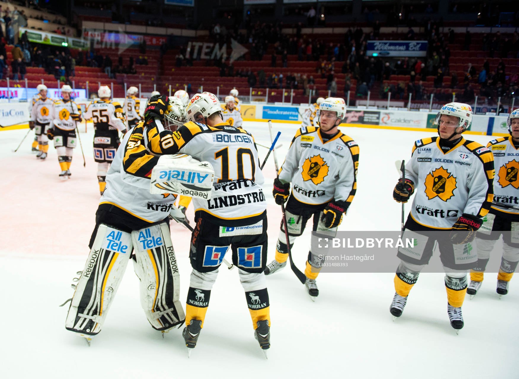 Skellefteå-spelarna jublar