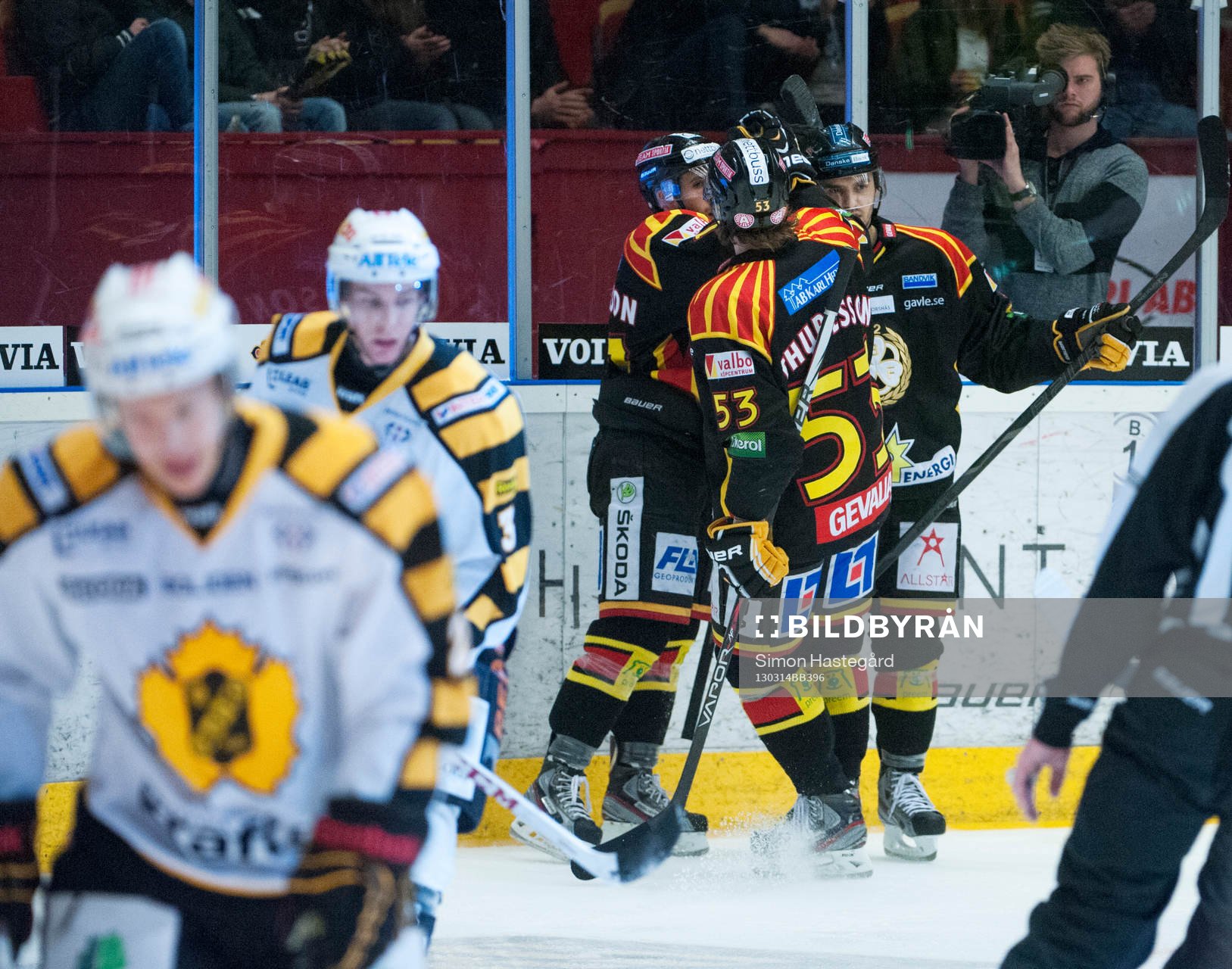 Brynäs-spelarna jublar