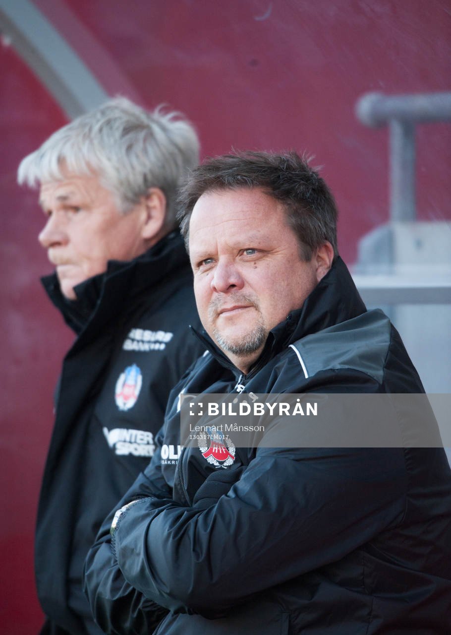 Kalle Björklund och Roar Hansen, tränare, Helsingborg