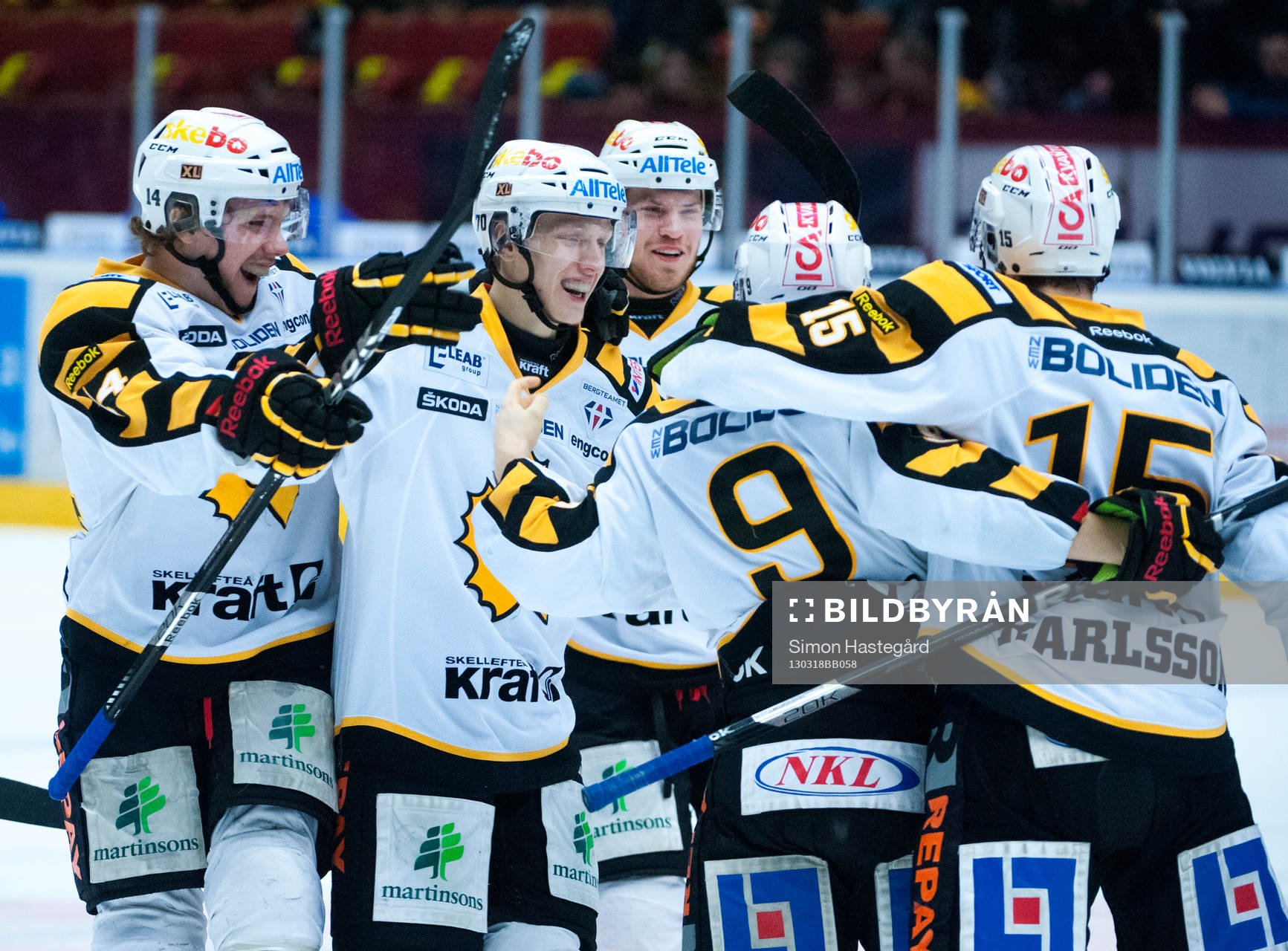 Skellefteå-spelarna jublar