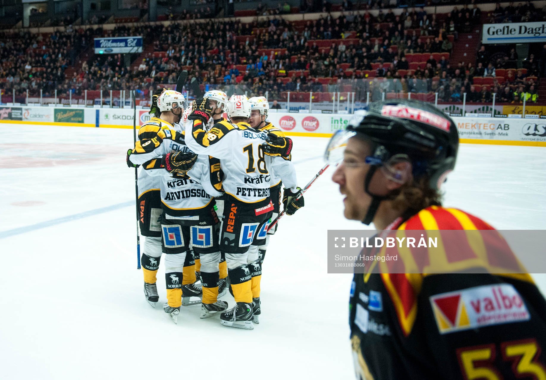 Skellefteå-spelarna jublar