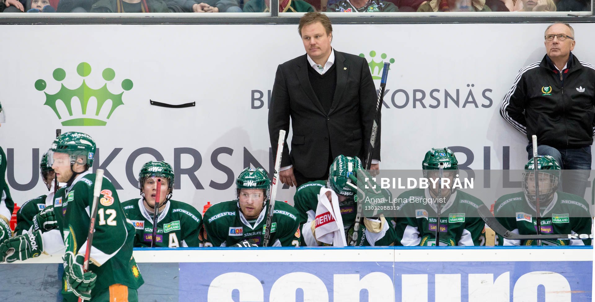 Leif Carlsson, Färjestad med spelarna i båset