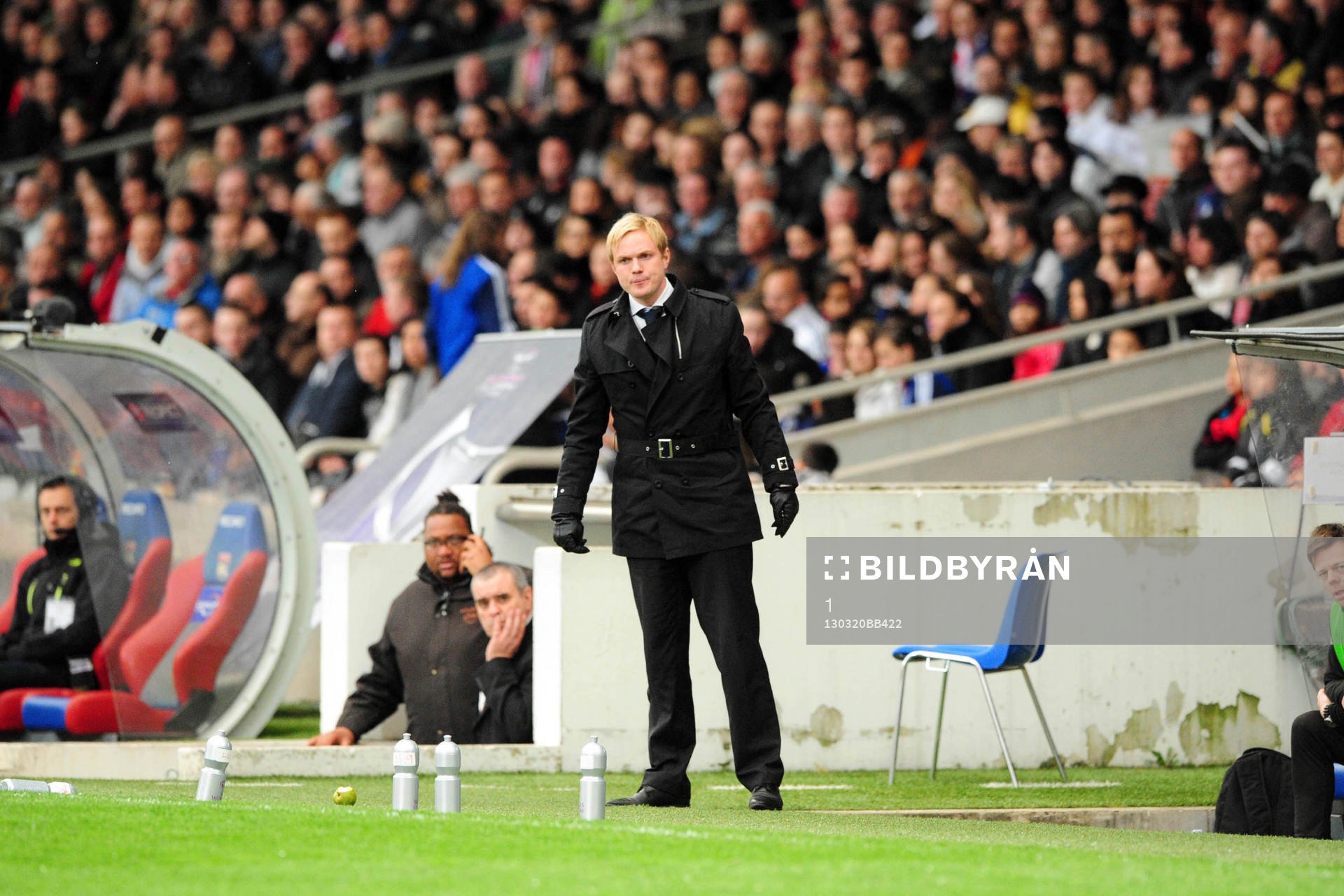  Fotboll, Champions League, Lyon - LDB Malmö: Jonas Eidevall - 20.03.2013 - Lyon / Malmoe - 1/4Finale aller - Champions League 