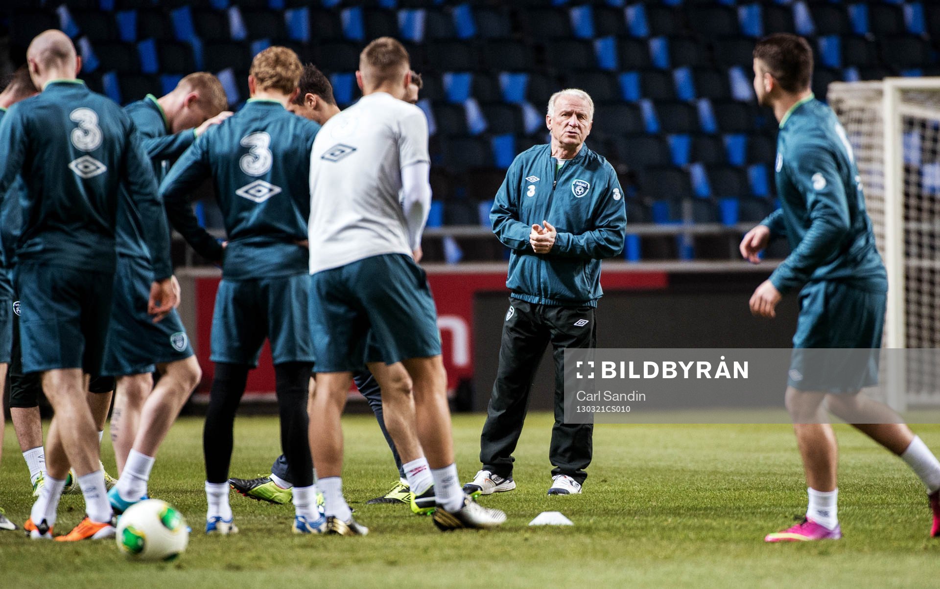 Giovanni Trapattoni, förbundskapten, Irland, pratar med