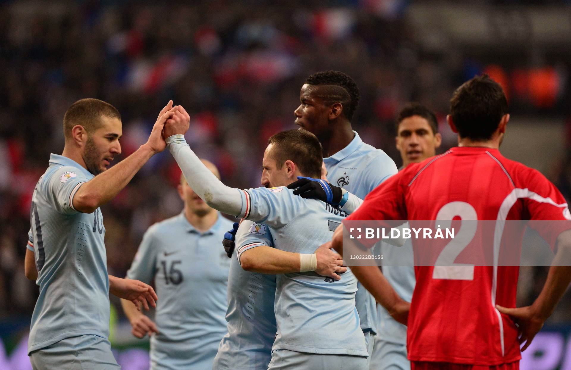 Joie Franck RIBERY /  Karim BENZEMA - 22.03.2013 - France /