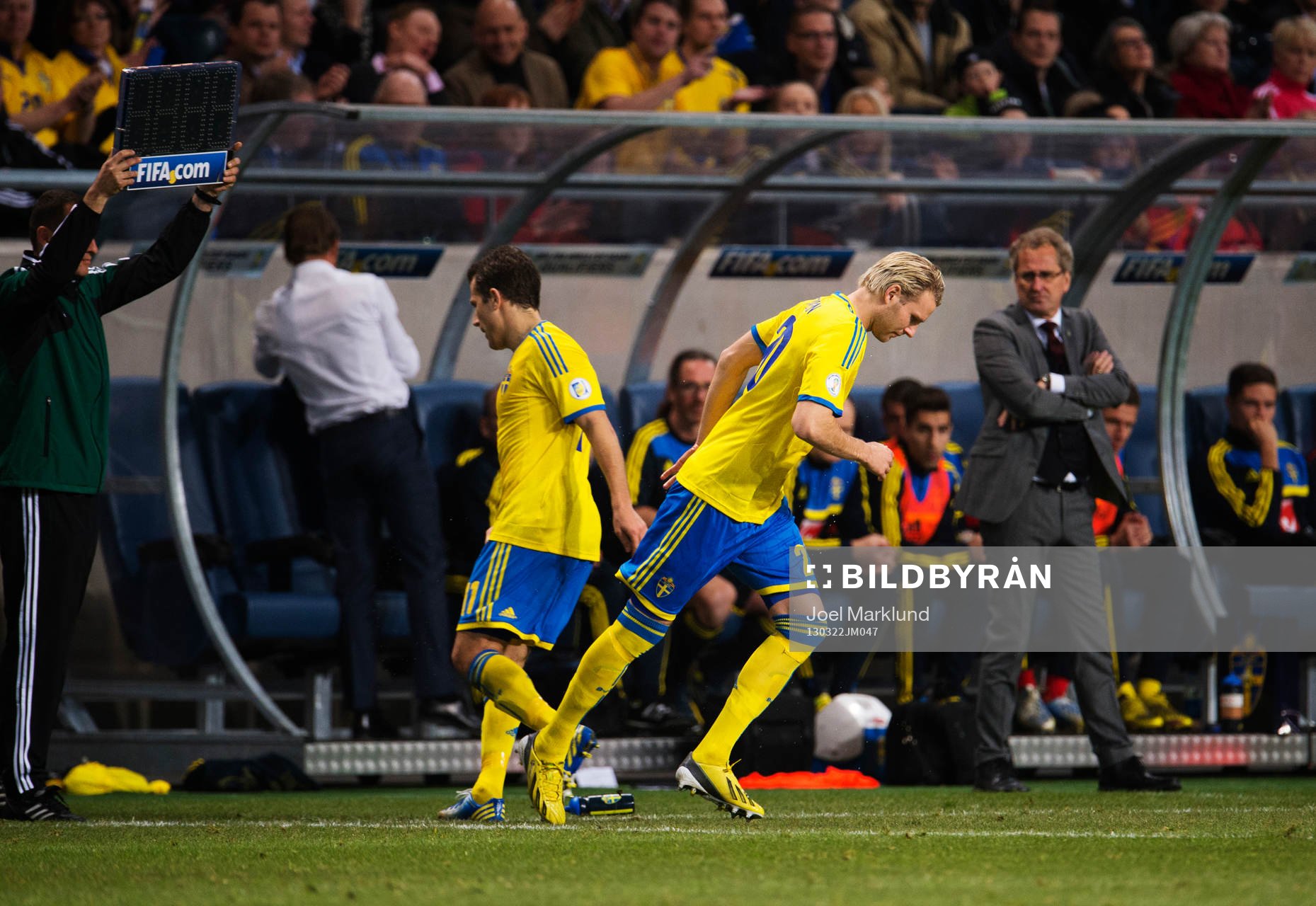 Tobias Hysén byts ut mot Ola Toivonen, Sverige