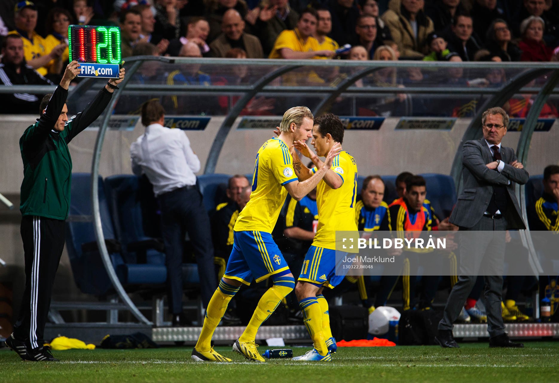 Tobias Hysén byts ut mot Ola Toivonen, Sverige