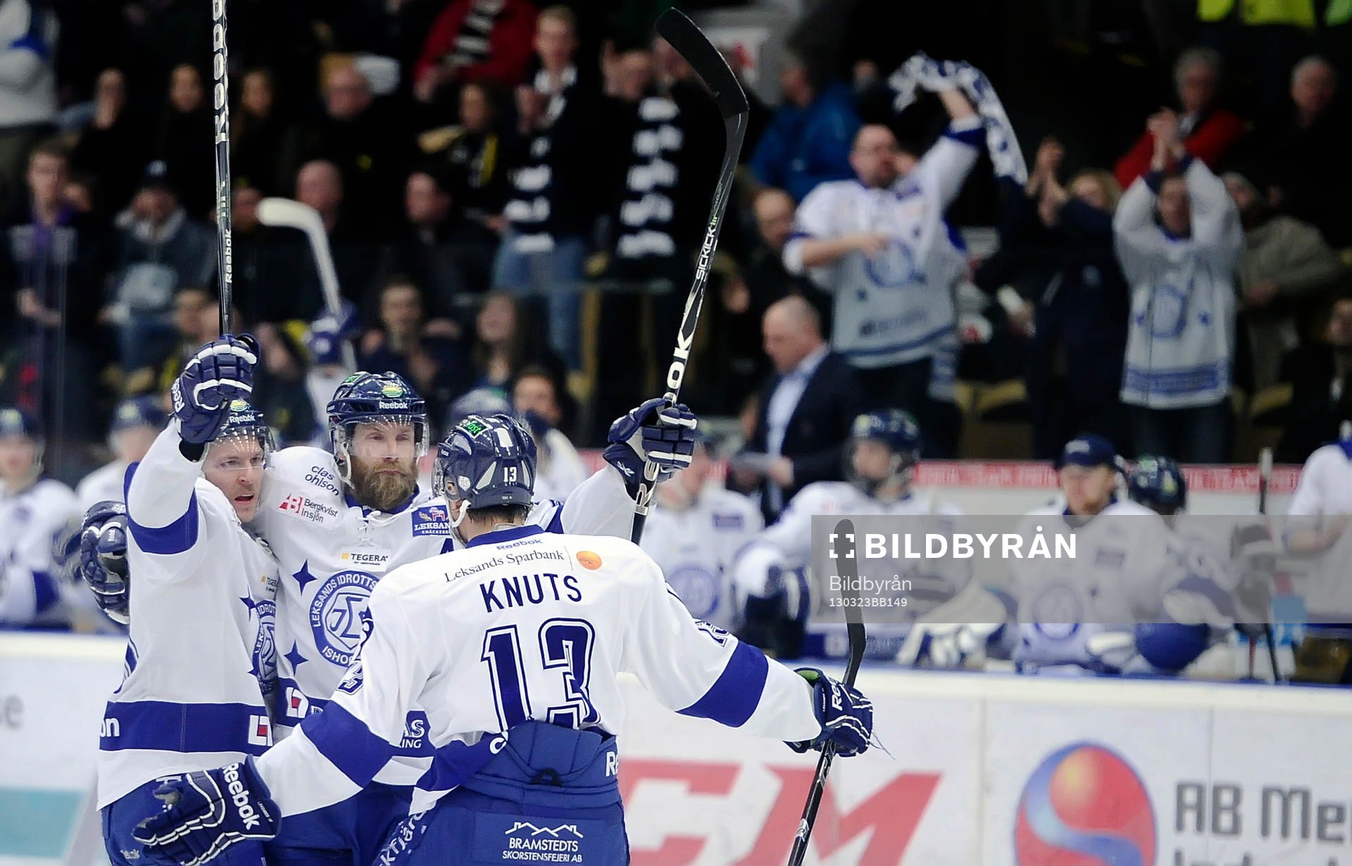 jubel 1-1 målet av Leksands nr 7 Johan Svedberg