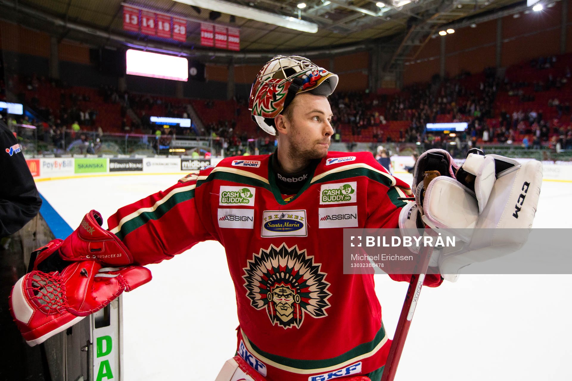 Julius Hudacek, målvakt i Frölunda deppig
