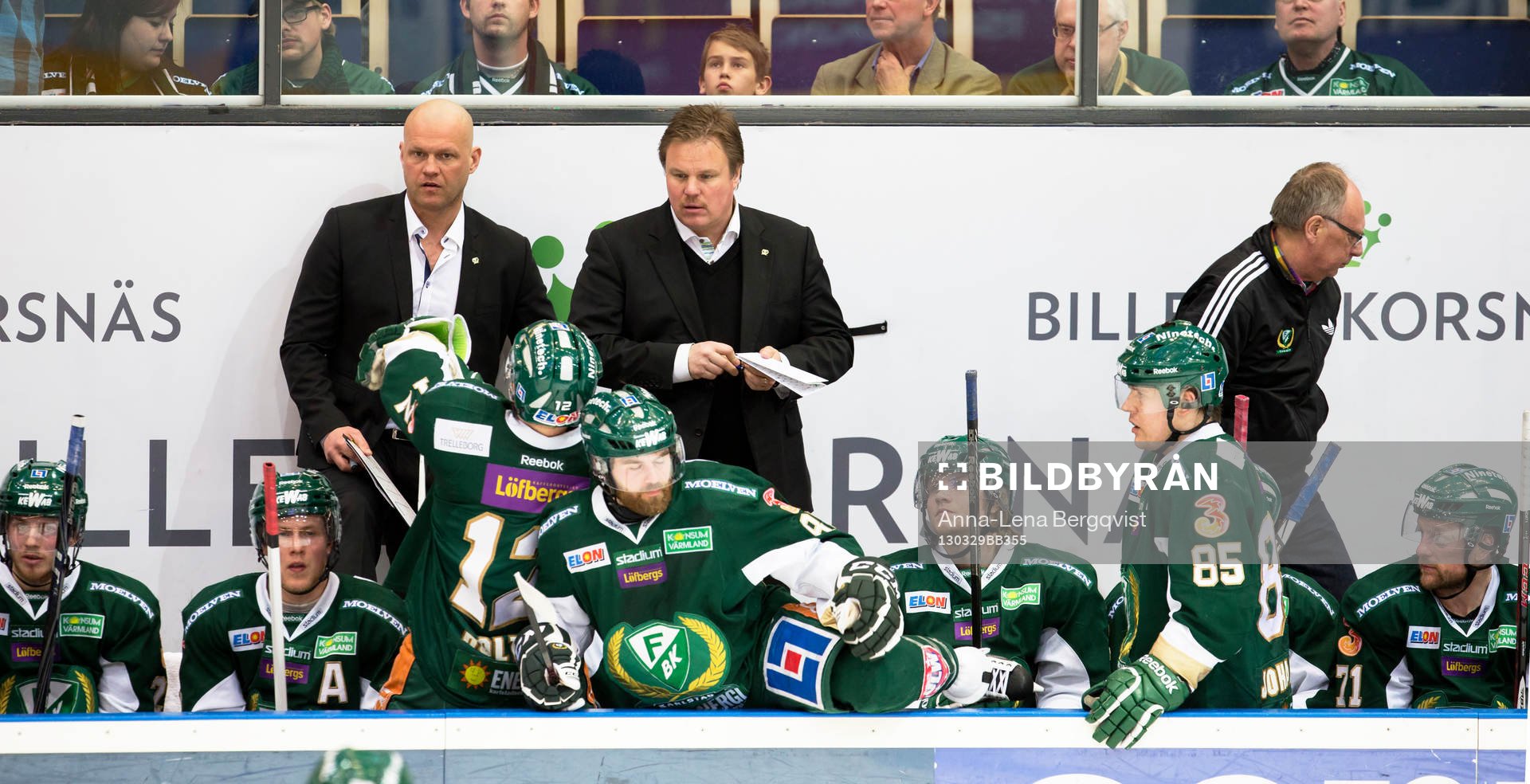 Leif Carlsson, Färjestad head coach, Andreas Johansson,