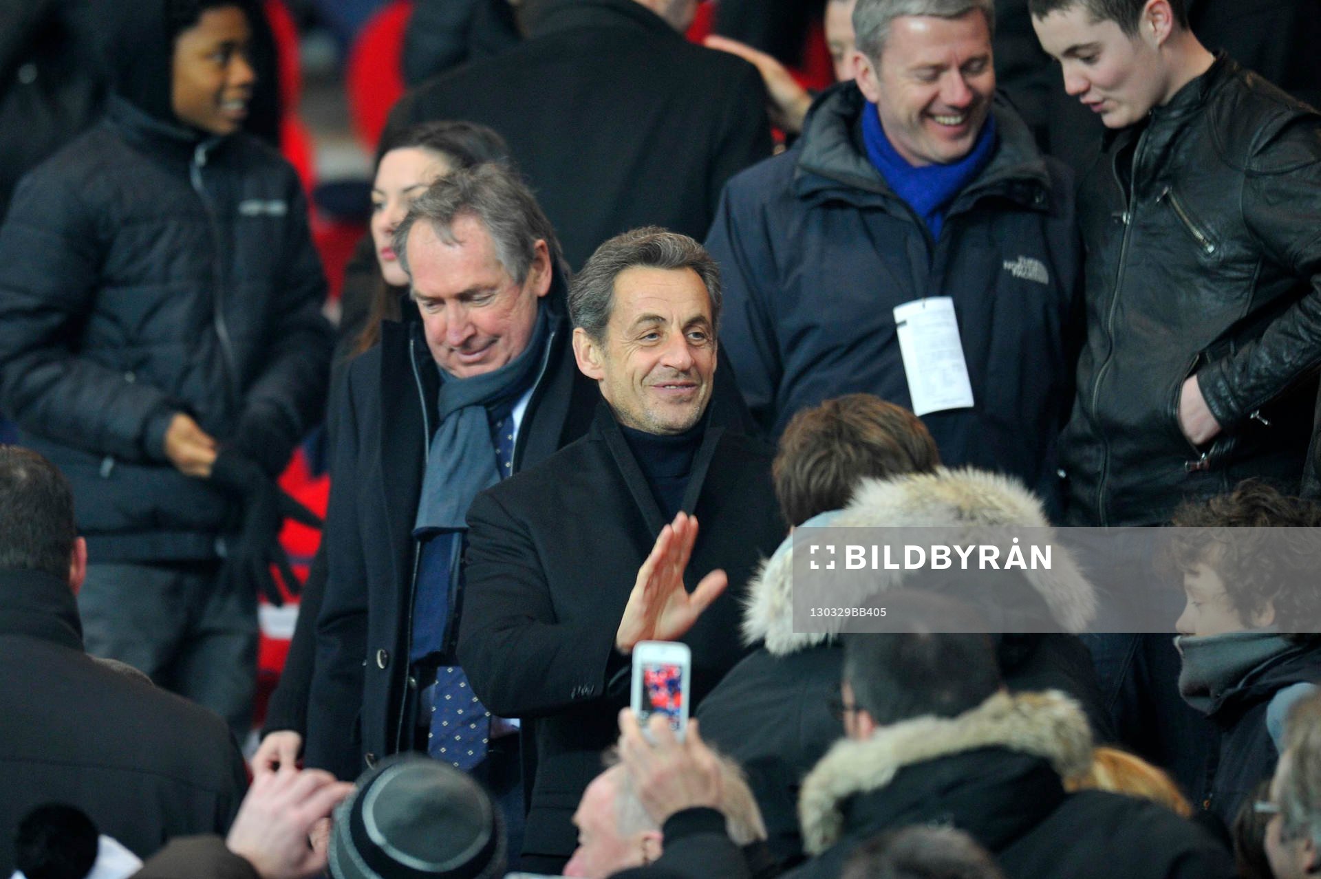 Fotboll, Franska ligan, Paris Saint Germain - Montpellier: Gerard Houllier / Nicolas SARKOZY - 29.03.2013 - Paris Saint Germain / Montpellier - 30e journee de Ligue1