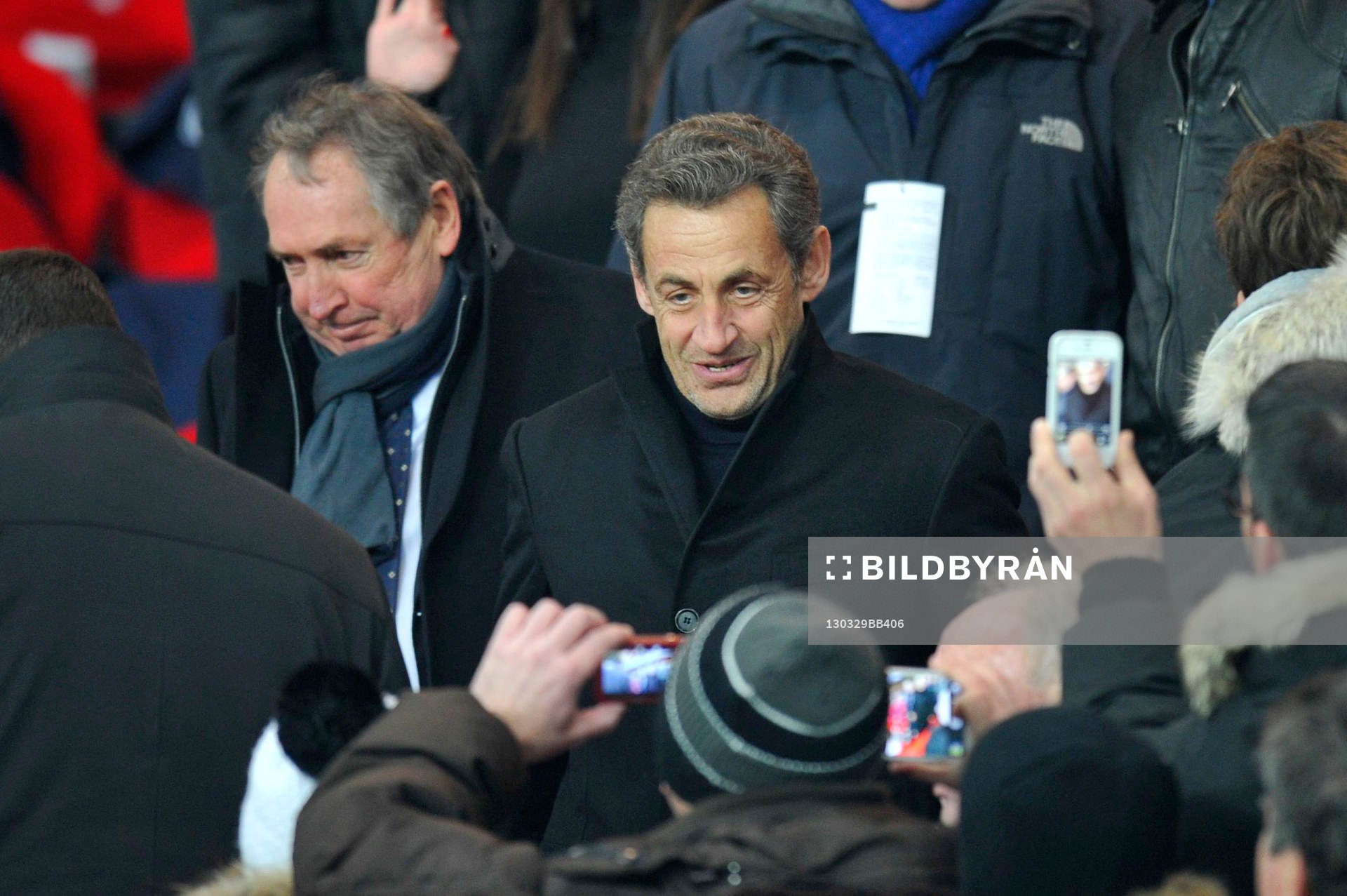 Fotboll, Franska ligan, Paris Saint Germain - Montpellier: Gerard Houllier / Nicolas SARKOZY - 29.03.2013 - Paris Saint Germain / Montpellier - 30e journee de Ligue1