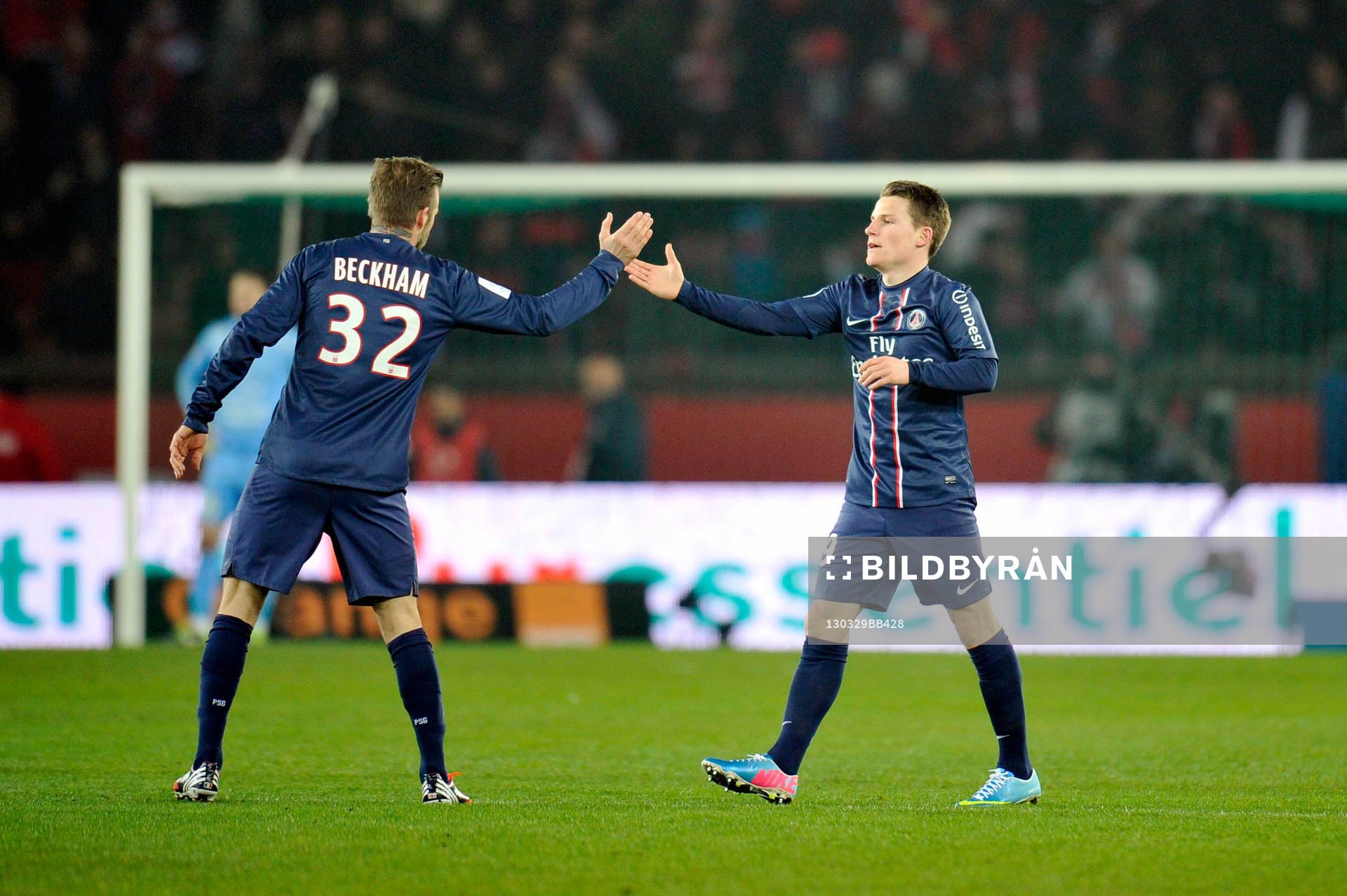 Joie de David BECKHAM / Kevin GAMEIRO - 29.03.2013 - Paris