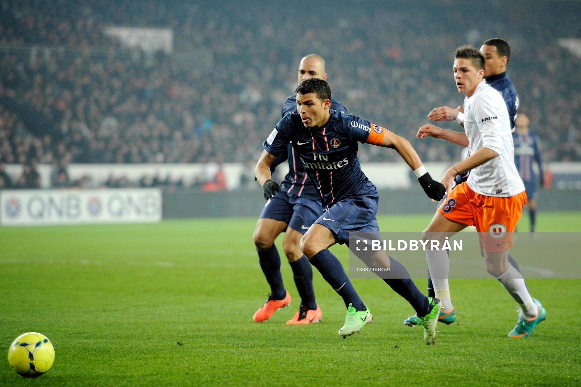 Fotboll, Franska ligan, Paris Saint Germain - Montpellier: Thiago SILVA - 29.03.2013 - Paris Saint Germain / Montpellier - 30e journee de Ligue1