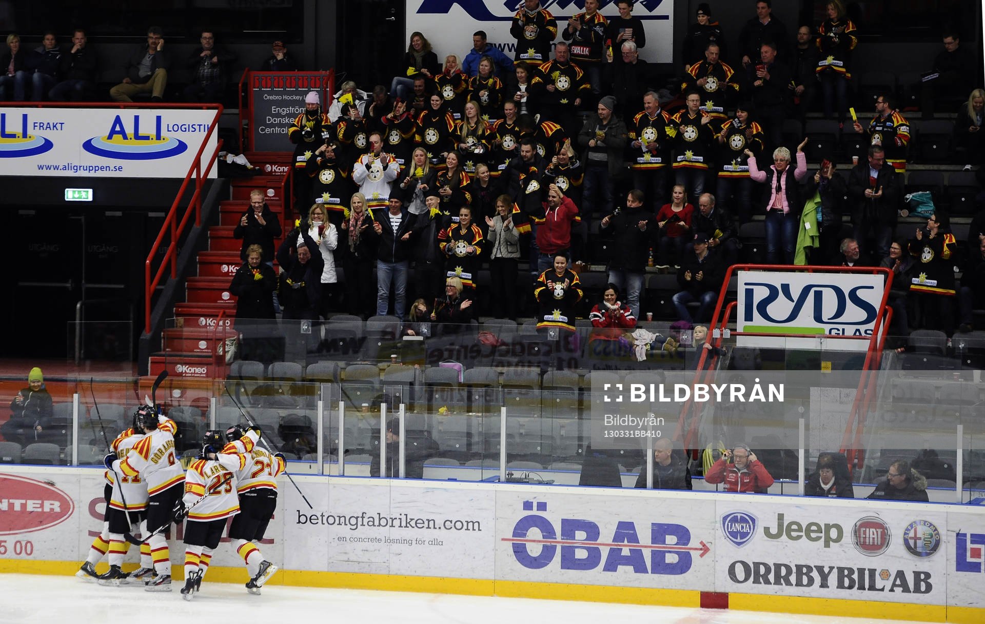 Många Brynäs suportrar fanns i Behrn arena