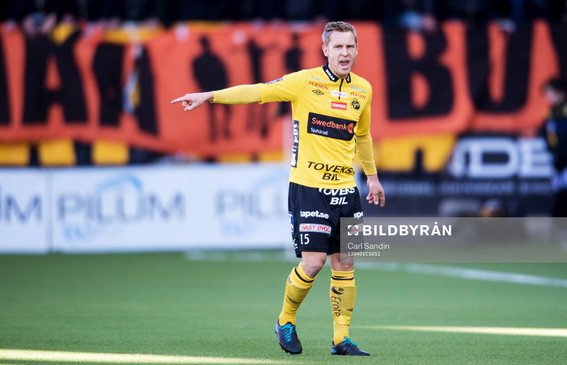 Andreas Klarström, Elfsborg, ropar till sina lagkamrater
