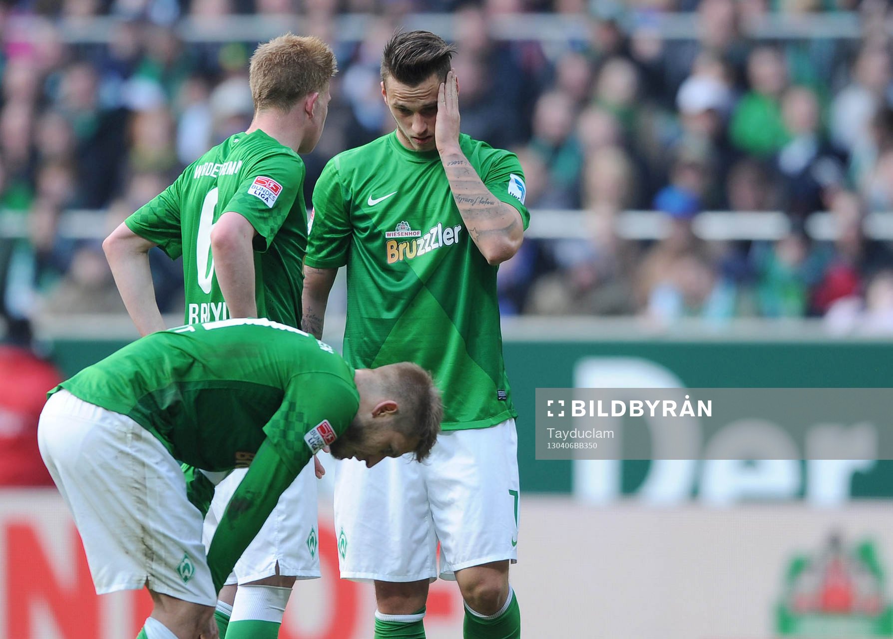  v.l. Kevin de Bruyne, Aaron Hunt, Marko Arnautovic (Bremen) 