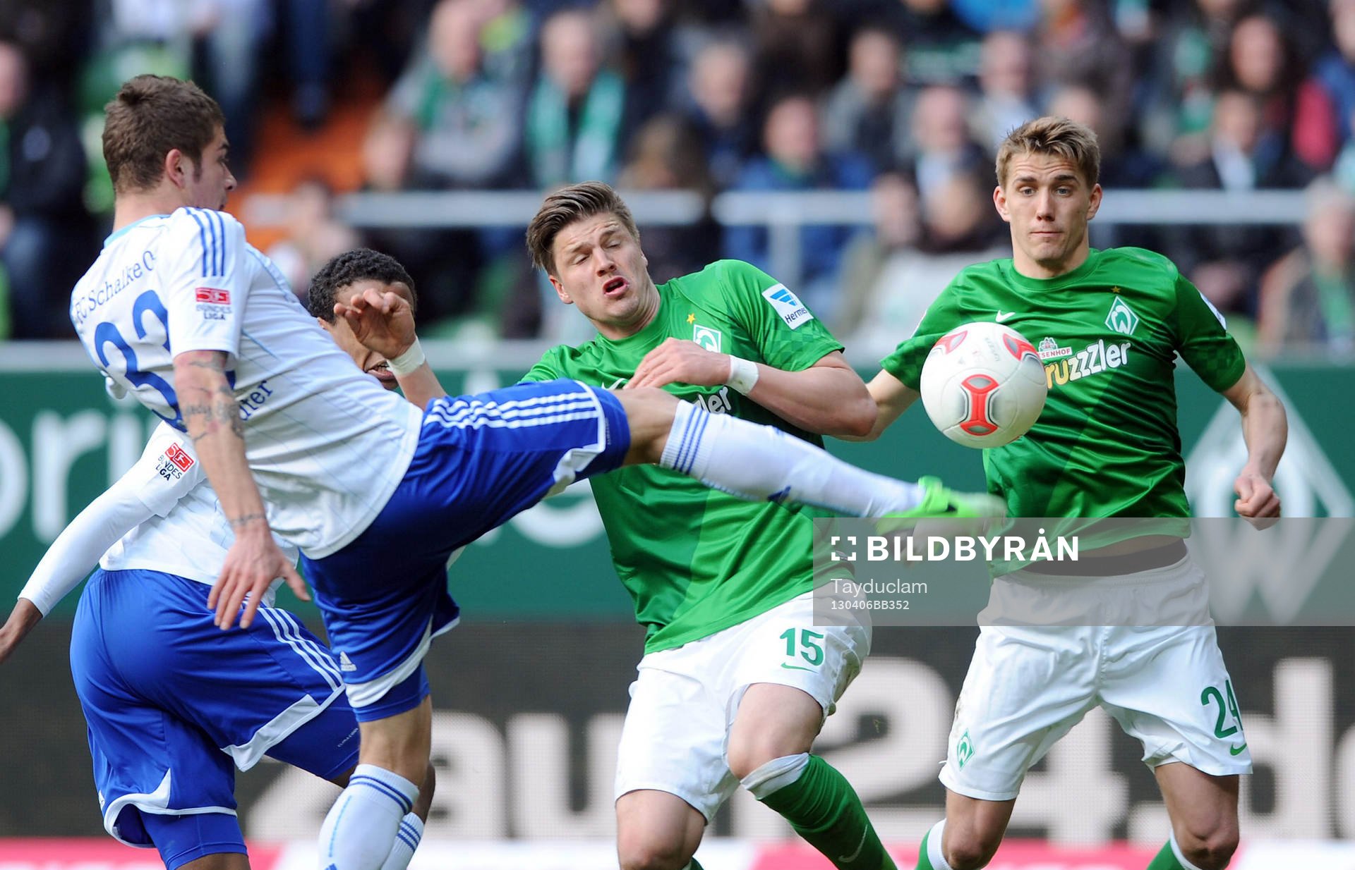  v.l. Roman Neustaedter (Schalke), Sebastian Proedl, Nils Petersen 