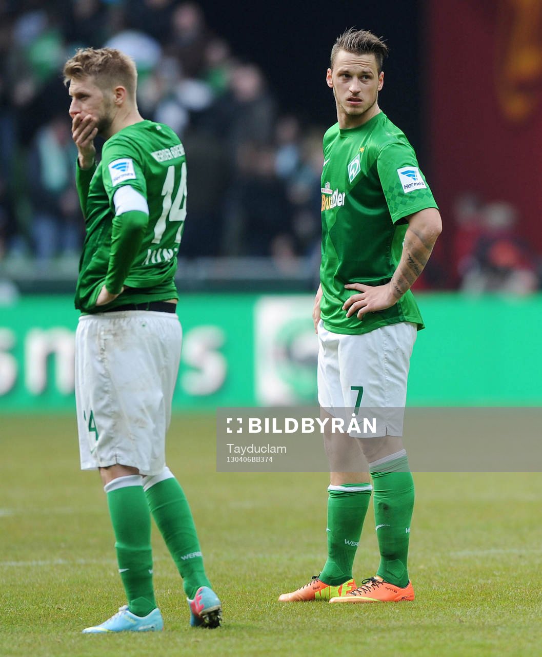 v.l. Aaron Hunt, Marko Arnautovic (Bremen)