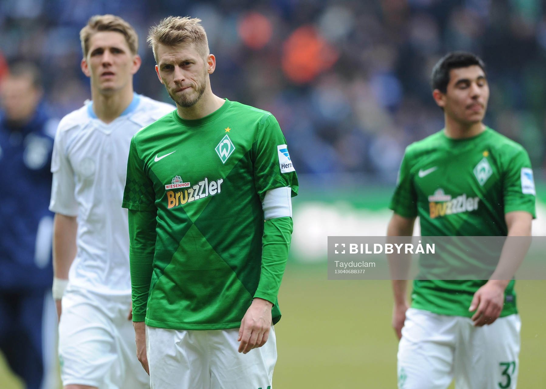  v.l. Nils Petersen, Aaron Hunt, Oezkan Yildirim (Bremen) 