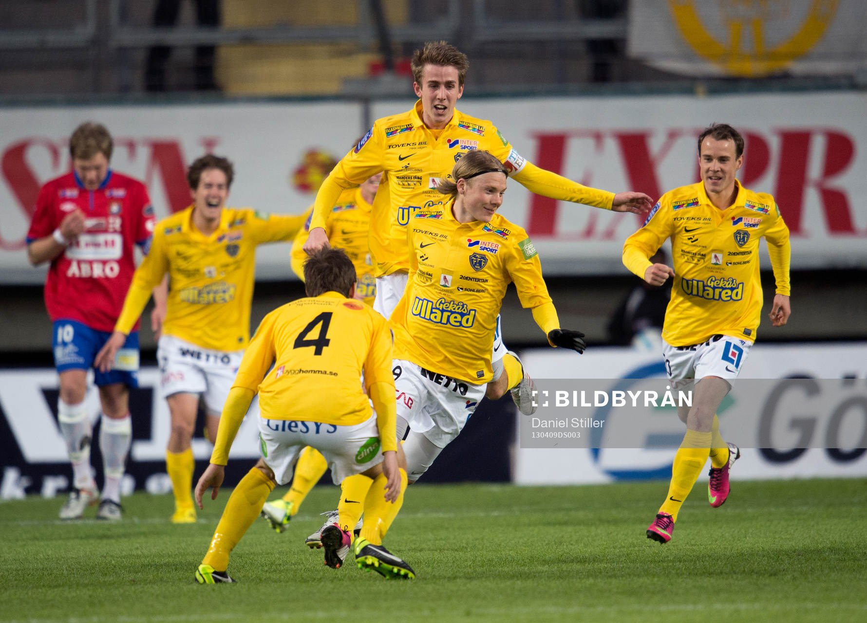 Johan Svahn, Falkenberg, gör 0-1 på frispark