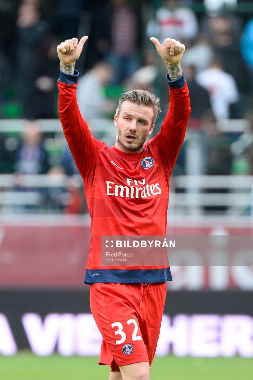  Fotboll, Franska ligan, Troyes - PSG: David BECKHAM  - 13.04.2013 - Troyes / Paris Saint Germain - 32eme  Journee de Ligue 1 