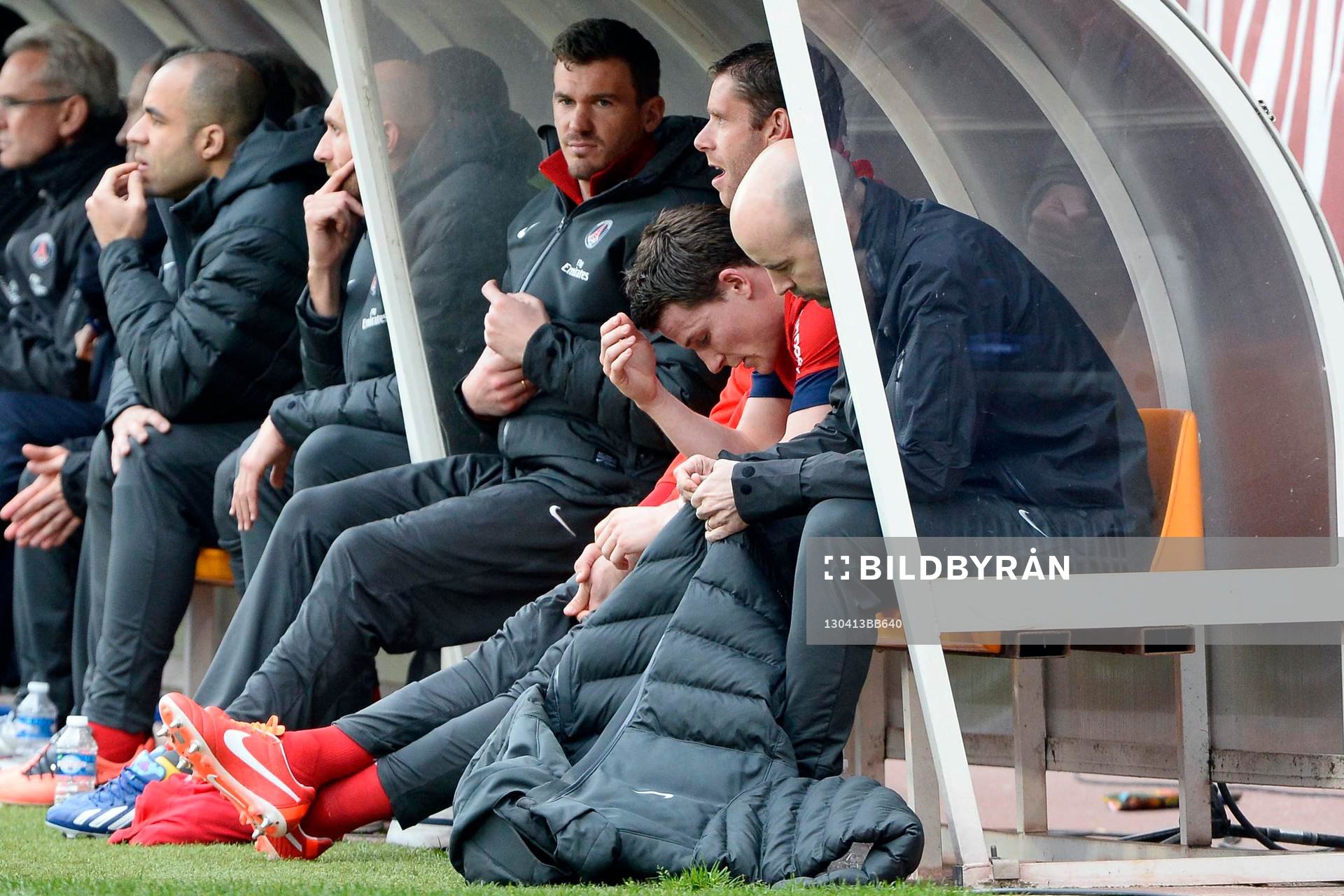  Fotboll, Franska ligan, Troyes - PSG: Sortie de Kevin GAMEIRO - 13.04.2013 - Troyes / Paris Saint Germain - 32eme  Journee de Ligue 1 
