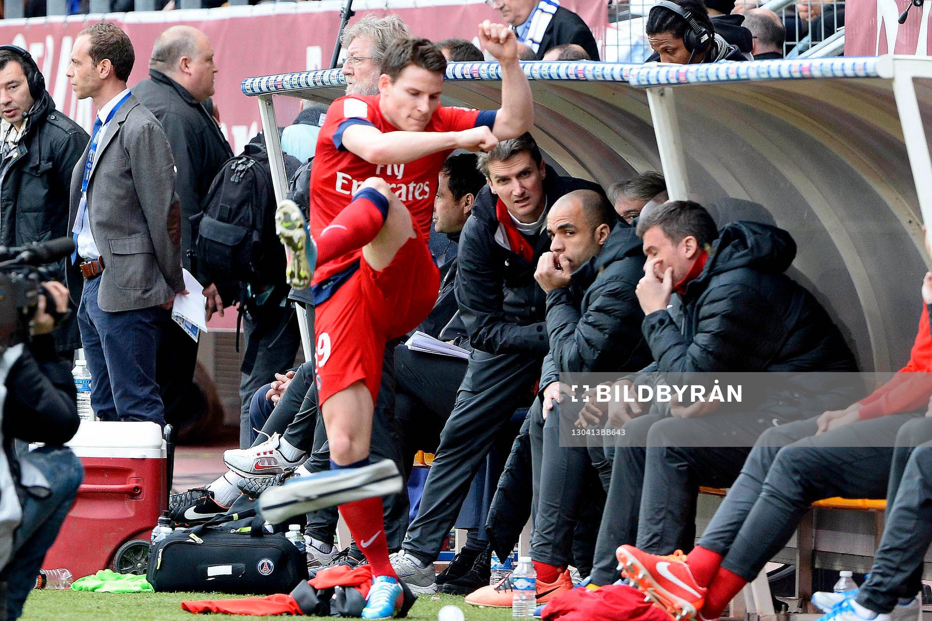  Fotboll, Franska ligan, Troyes - PSG: Sortie de Kevin GAMEIRO - 13.04.2013 - Troyes / Paris Saint Germain - 32eme  Journee de Ligue 1 