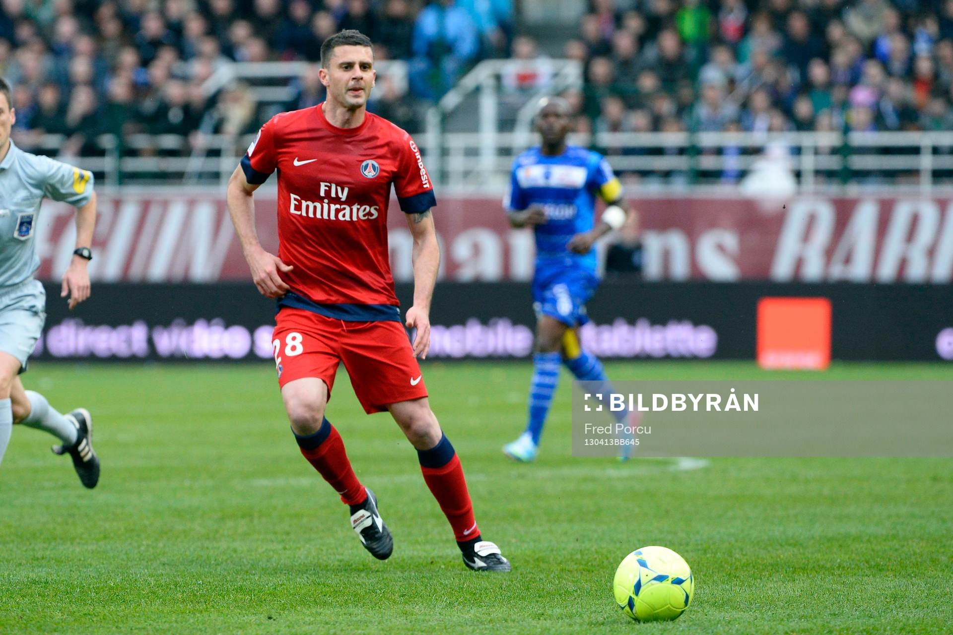  Fotboll, Franska ligan, Troyes - PSG: Thiago MOTTA  - 13.04.2013 - Troyes / Paris Saint Germain - 32eme  Journee de Ligue 1 