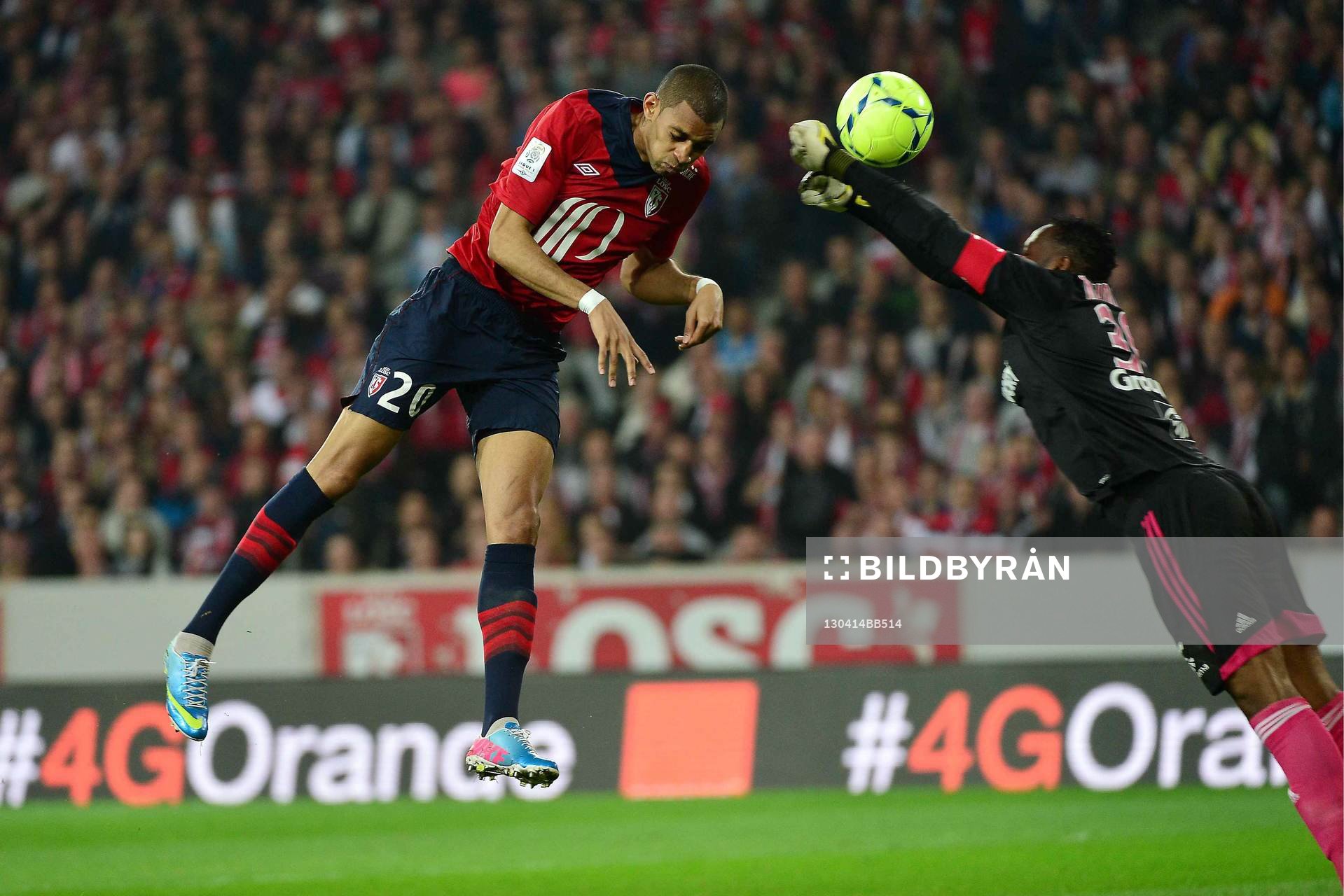  Fotboll, Franska ligan, Lille - Marseille: Ronny RODELIN / Steve MANDANDA    - 14.04.2013 - Lille / Marseille  - 32eme journee de Ligue 1