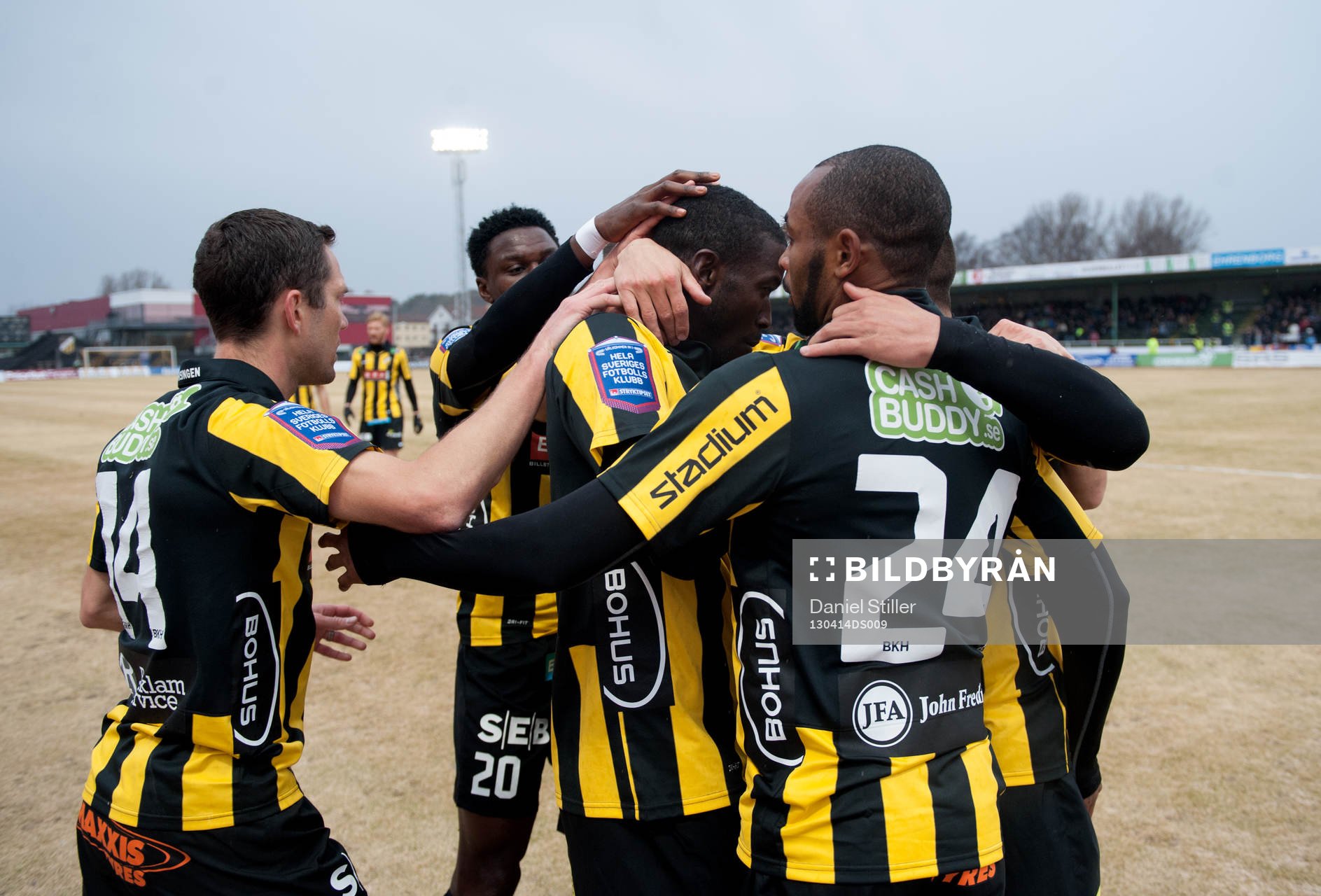 Rene Makondele, Häcken, gör 1-0, jubel Martin Ericsson,