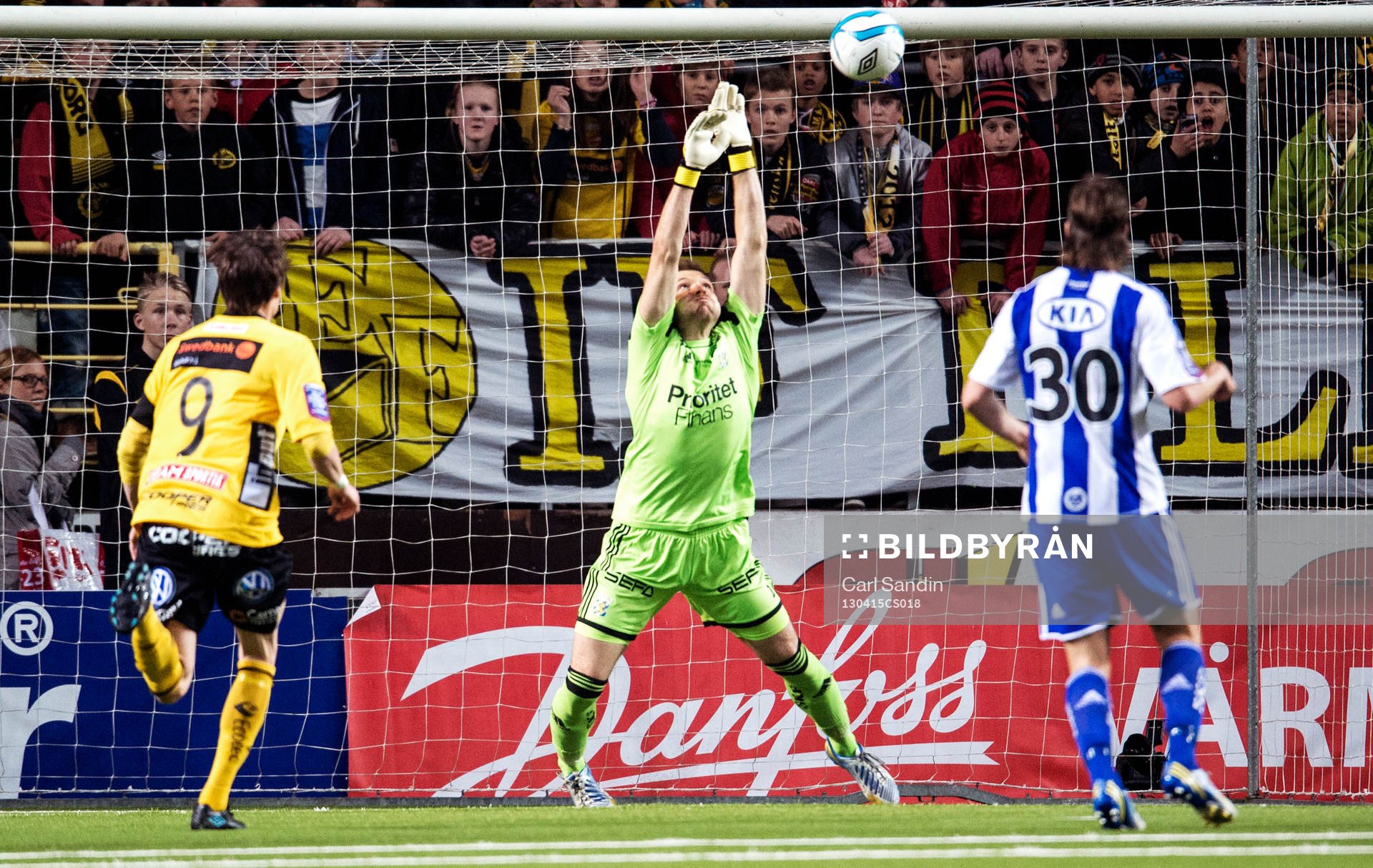 John Alvbåge, målvakt, IFK Göteborg, räddar ett skott