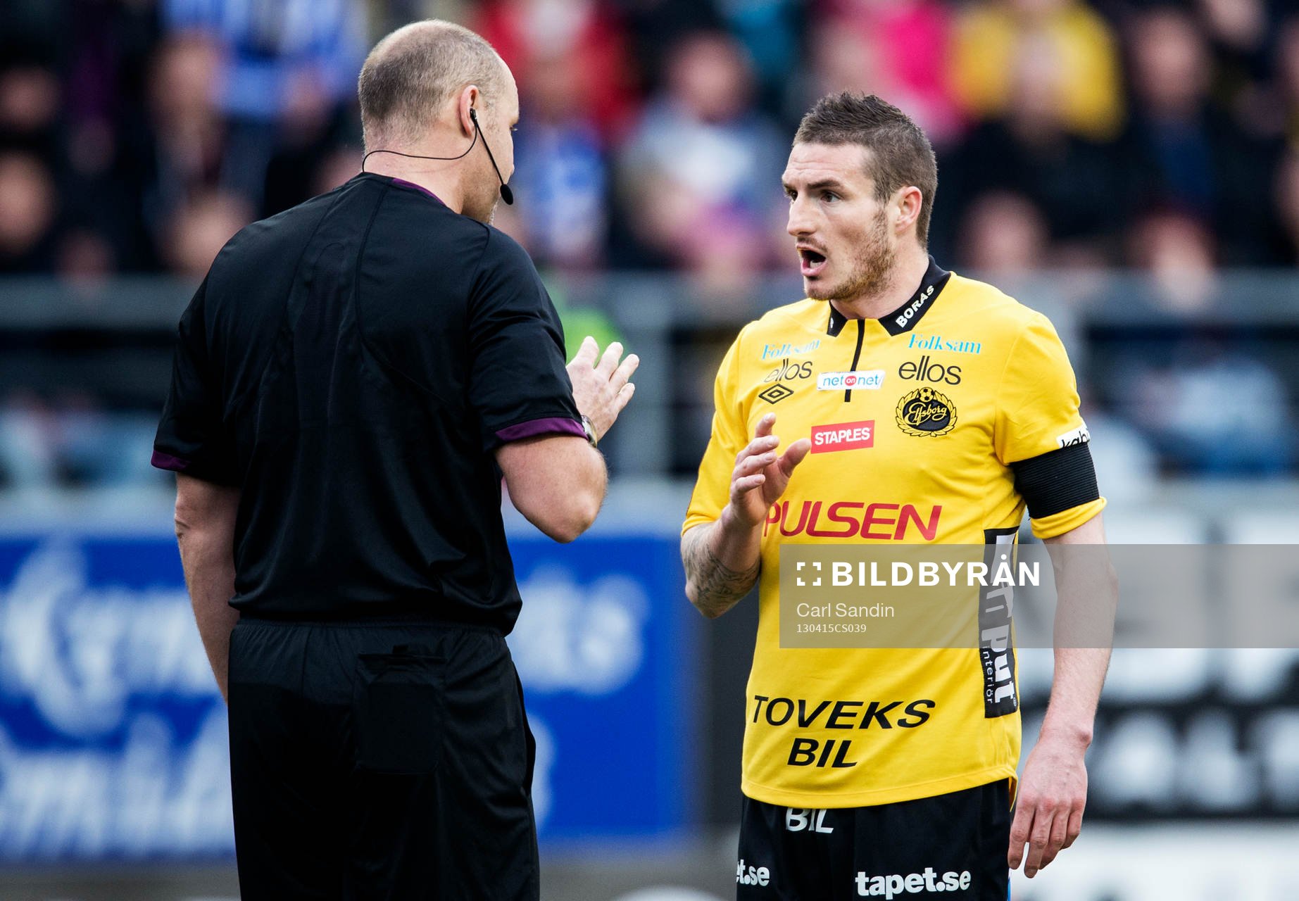 James Keene, Elfsborg, i samtal med domaren Magnus Hansson