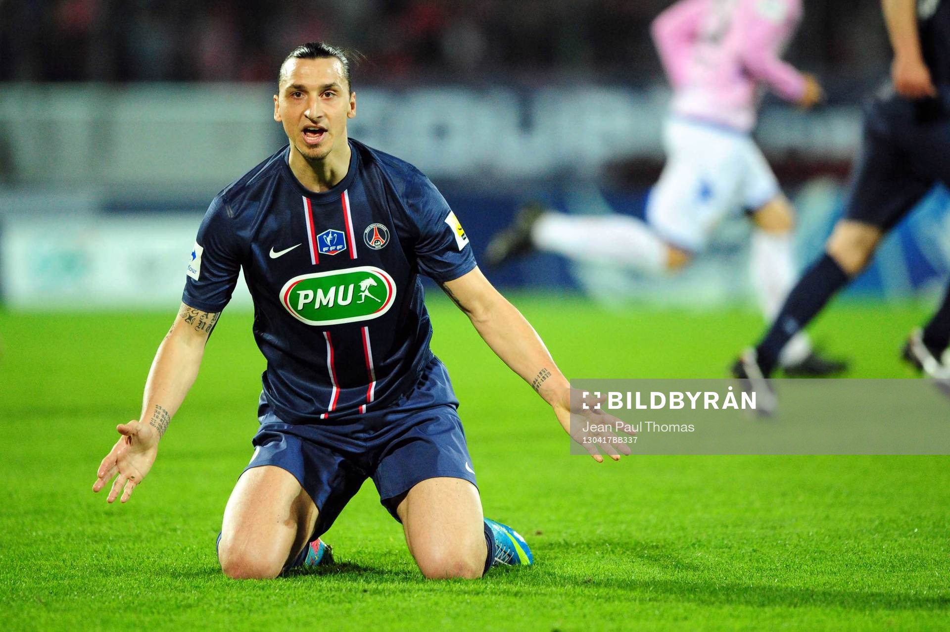 Fotboll, Franska cupen, Evian Thonon - PSG: Zlatan IBRAHIMOVIC - 17.04.2013 - Evian Thonon / Paris Saint Germain - 1/4Finale Coupe de France