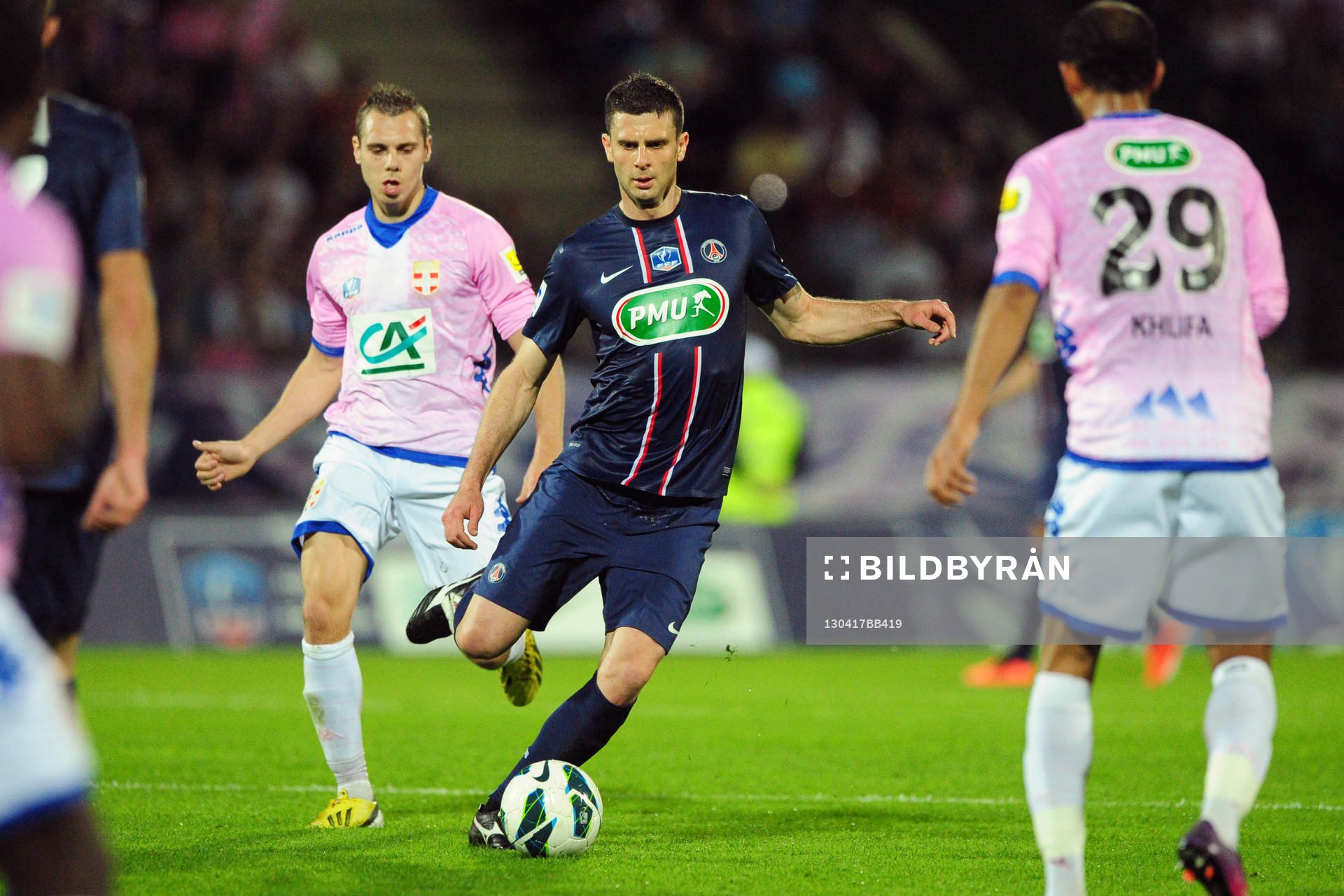  Fotboll, Franska cupen, Evian Thonon - PSG: Thiago MOTTA - 17.04.2013 - Evian Thonon / Paris Saint Germain - 1/4Finale Coupe de France
