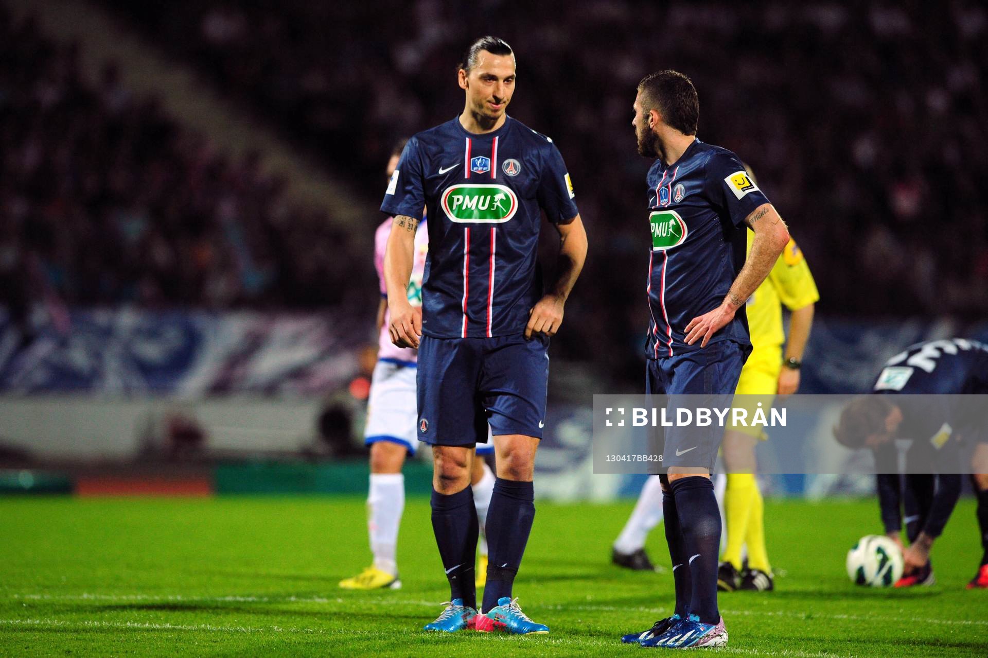 Fotboll, Franska cupen, Evian Thonon - PSG: Zlatan IBRAHIMOVIC / Jeremy MENEZ - 17.04.2013 - Evian Thonon / Paris Saint Germain - 1/4Finale Coupe de France