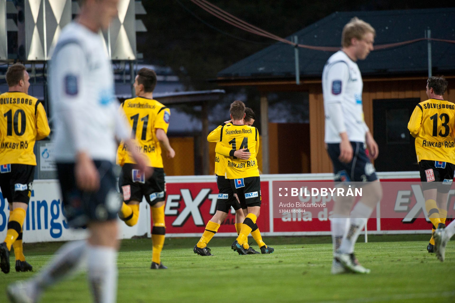 Kristian Haynes, jubel, Mjällby, Gefle spelare deppar i