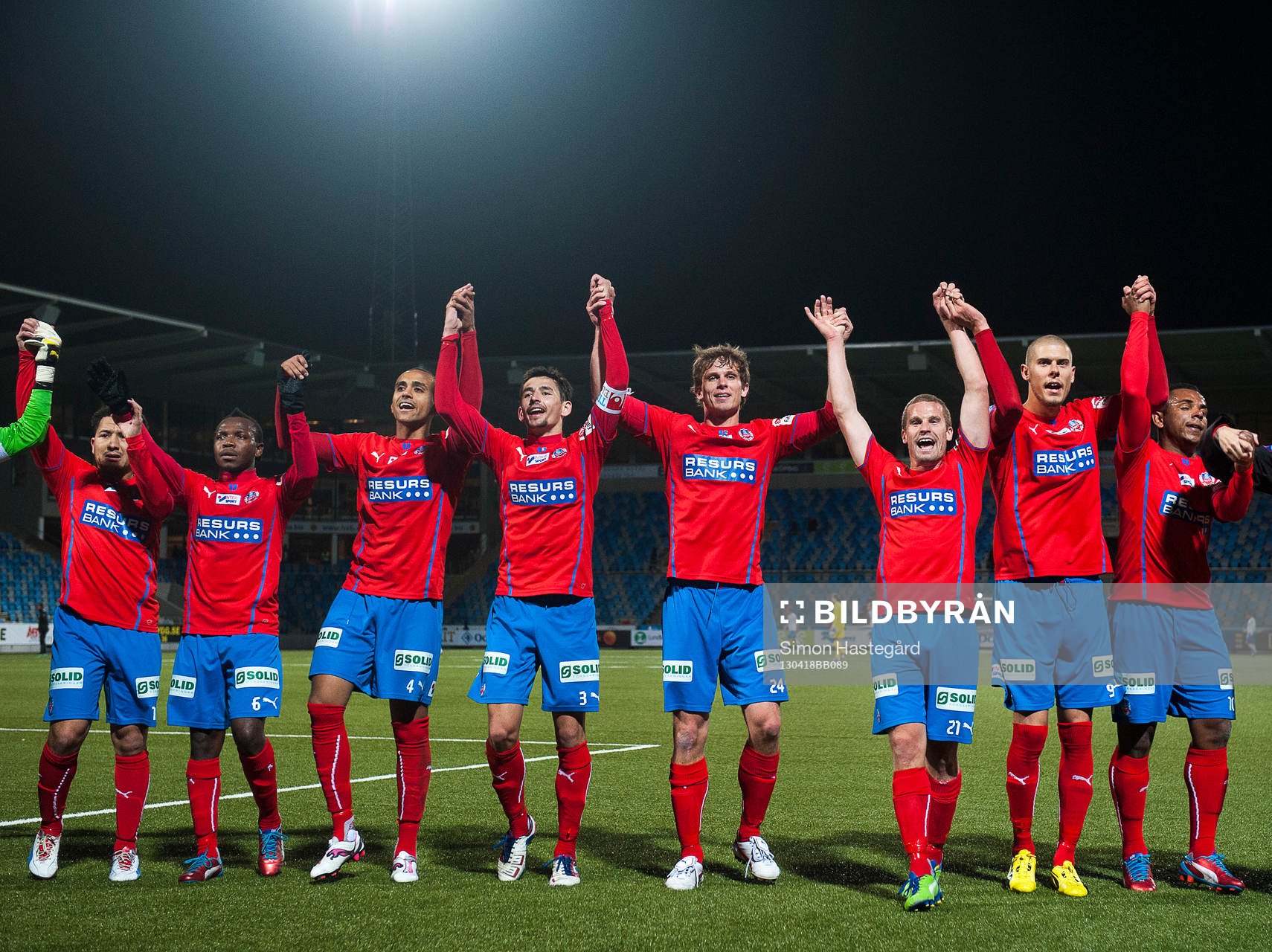 Helsingborg-spelarna jublar