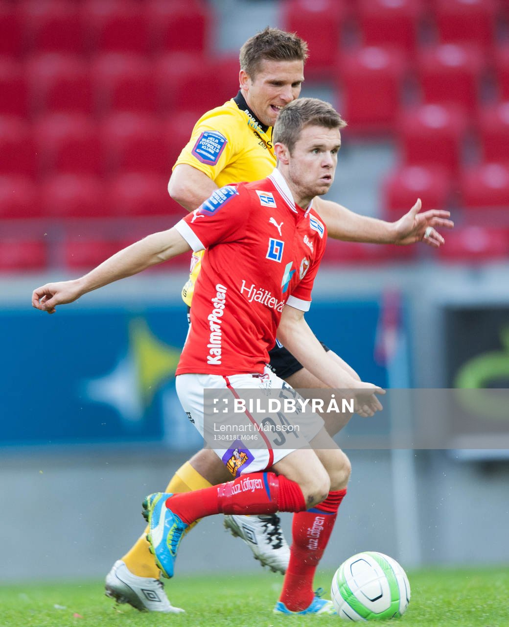 Fotboll, allsvenskan, Kalmar - Elfsborg:  Gammal och ung, Måns Söderqvist, Kalmar och Anders Svensson, Elfsborg