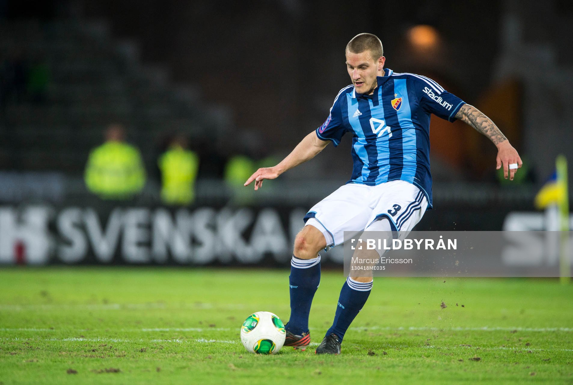 Fotboll, Allsvenskan, Djurgården - Brommapojkarna: Marc Pedersen, Djurgården.