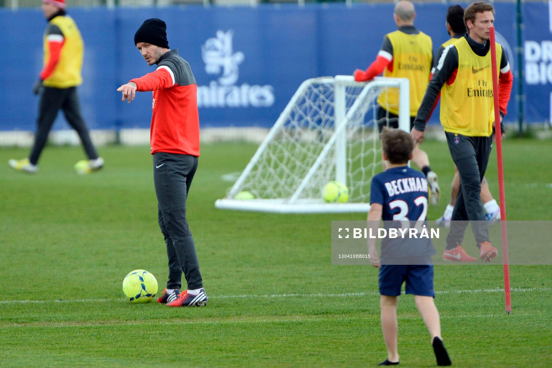 David BECKHAM / Cruz BECKHAM  - 19.04.2013 - Entrainement
